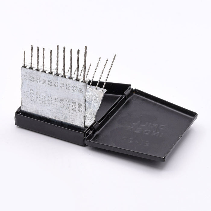 20-piece Micro-Size Drill Bit Set with Index, #61 - #80