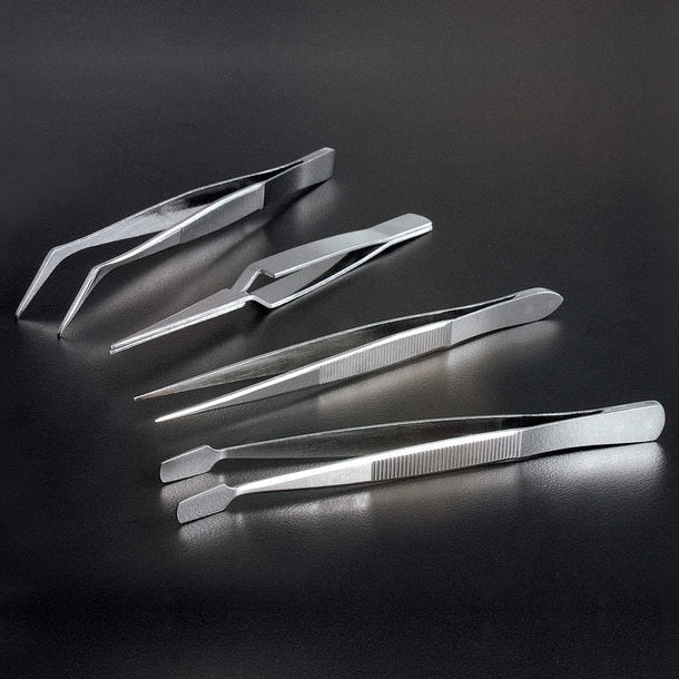 4-piece Stainless Steel Mini Tweezer Set
