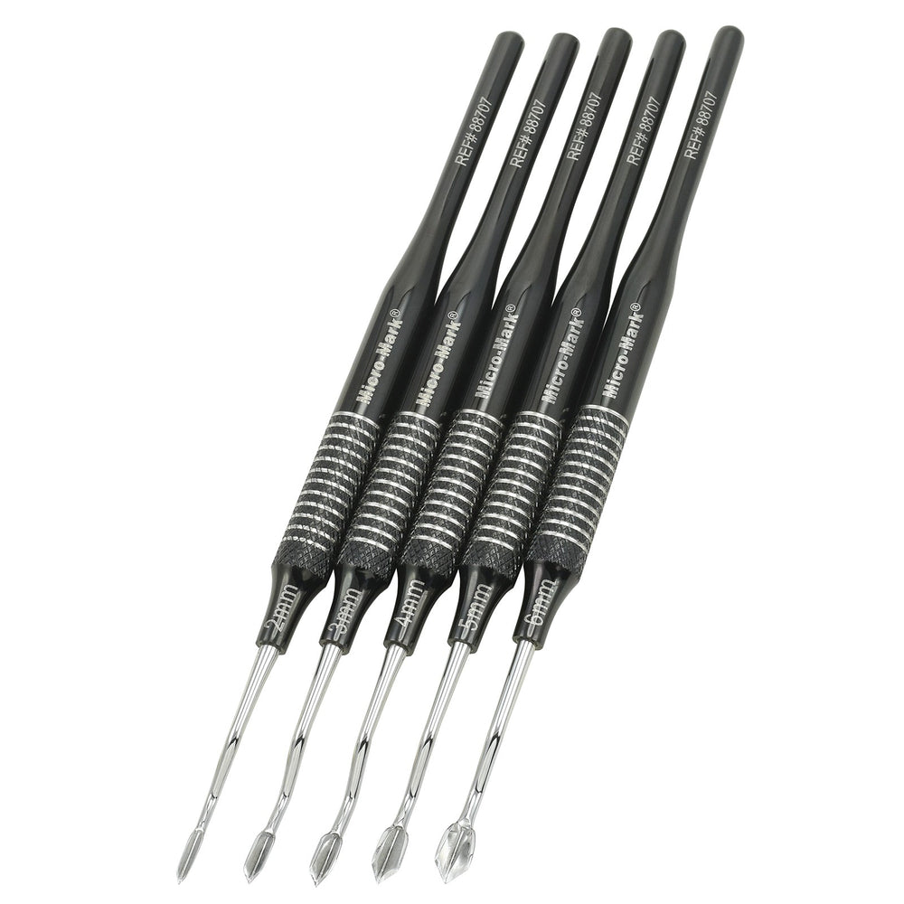 5 PC. V-Gouge “Premier Elite” Titanium-Plated Chisel Set by Micro-Mark