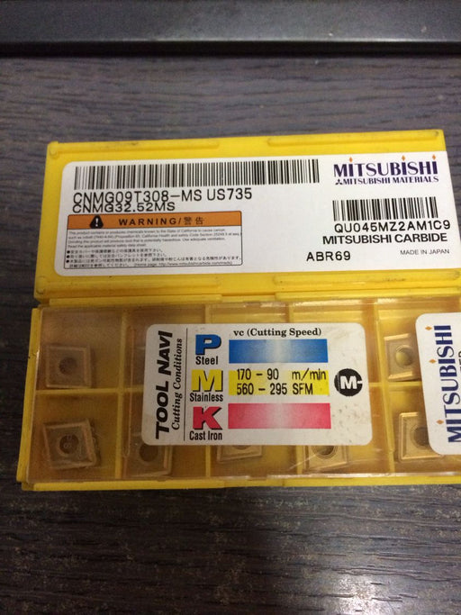 1BOX CNC Lathe Cutting Tool Milling Cutter Japan 100% Original Mitsubishi Carbide inserts   CNMG09T308-MS US735