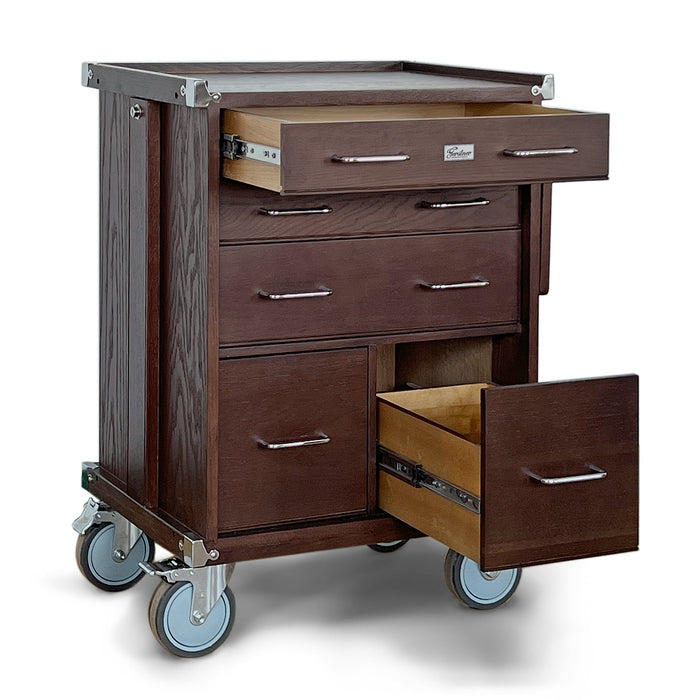 Gerstner International Dark Oak 5-Drawer Roller Cabinet