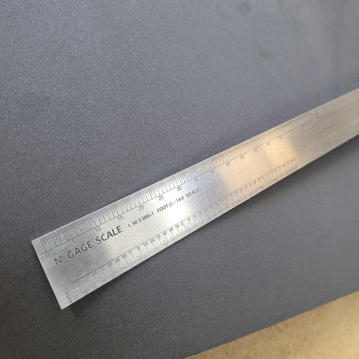 MicroLux® 12 Inch Stainless Steel Model Railroader's Rule (for N, HO, S and O Scale)