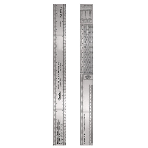 MicroLux® 12 Inch Stainless Steel Model Railroader's Rule (for N, HO, S and O Scale)