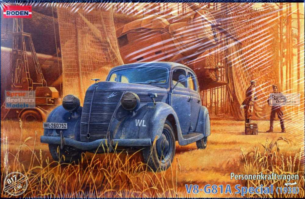 Roden® 1938 Ford V8G81A Special Sedan Plastic Model Kit, 1/35 Scale