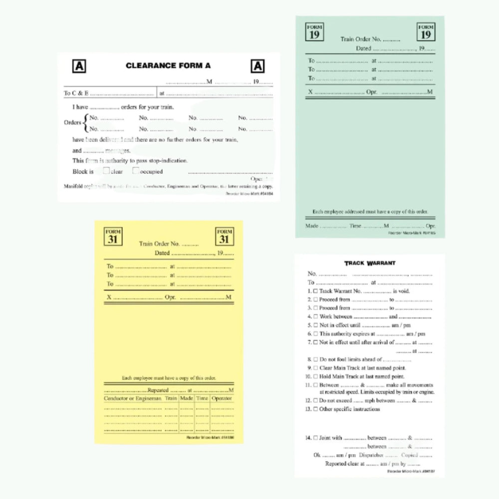 Car Routing System Train Order 'Try It' Pack (Pkg. of 4 Pads)