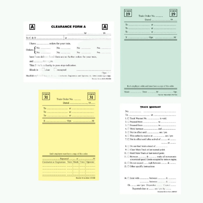 Car Routing System Train Order 'Try It' Pack (Pkg. of 4 Pads)