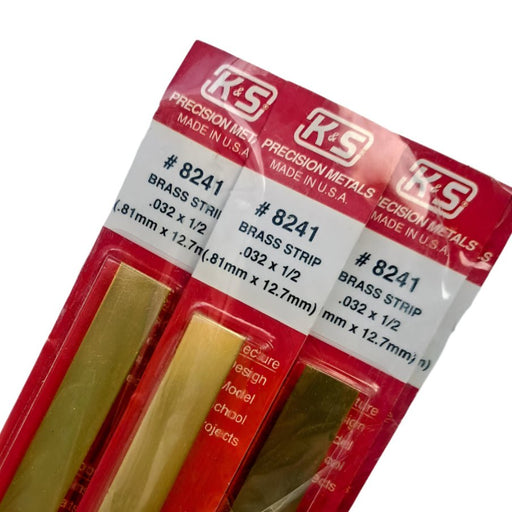 .032 x 1/2 Brass Strips,  10 Pieces