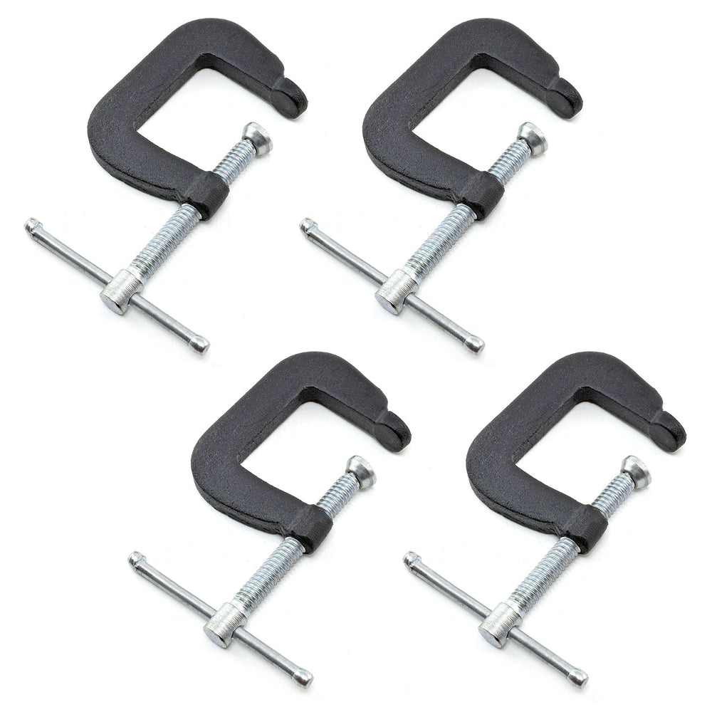 1" x 1" Miniature Forged Steel C-Clamps, Set of 4