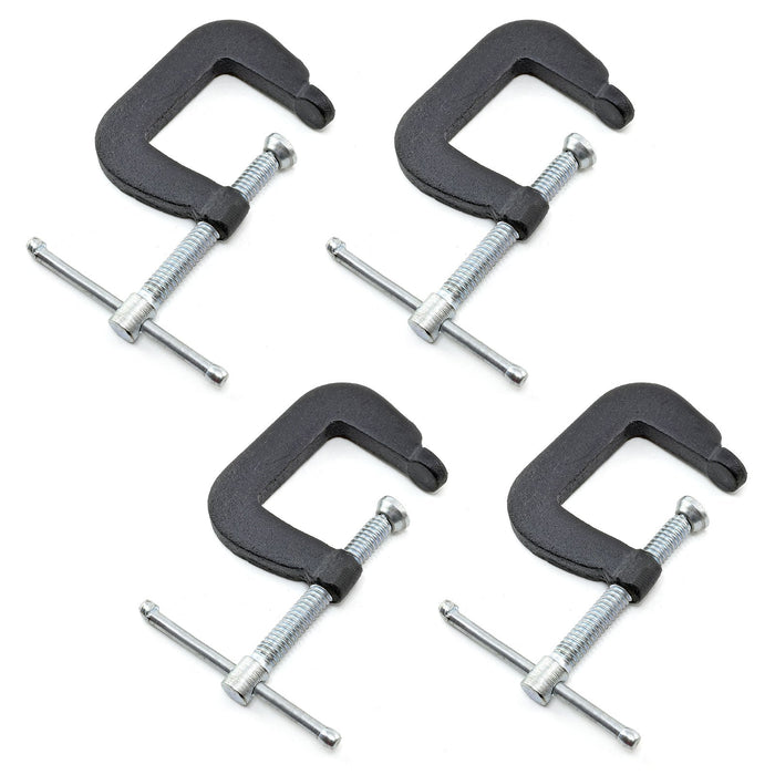 1" x 1" Miniature Forged Steel C-Clamps, Set of 4