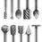 Gyros® 10-piece High Speed Steel Cutter Set (1/8 Inch Shank)