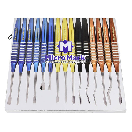 15 PC. Assortment “Premier Elite” Titanium-Plated Chisel and Gouge Set by Micro-Mark