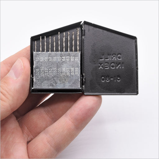 20-piece Micro-Size Drill Bit Set with Index, #61 - #80