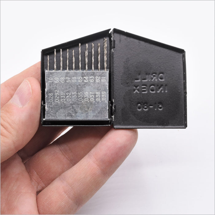 20-piece Micro-Size Drill Bit Set with Index, #61 - #80