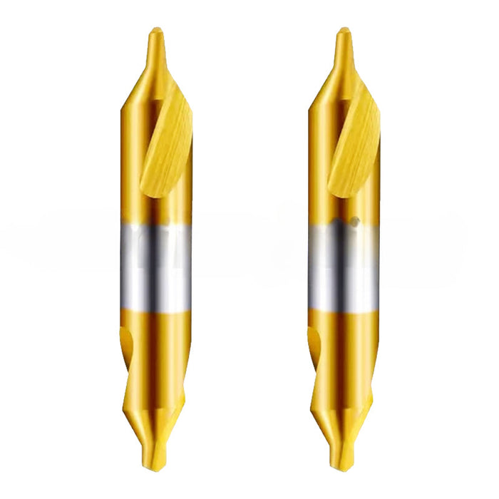 High-Quality Center Drill Bit - 60 Degree Titanium Coated Center Drill Bit, Full Grind HSS Spiral Coated Centering Drill A1-A6