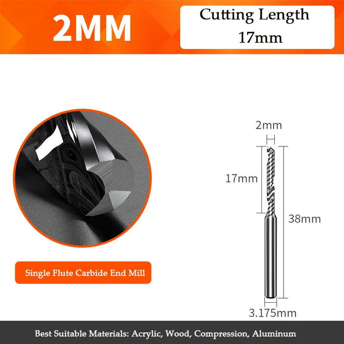 5A carbide single flute inch end mill for woodworking tools aluminum cutting tool cnc milling cutter Wood milling cutter