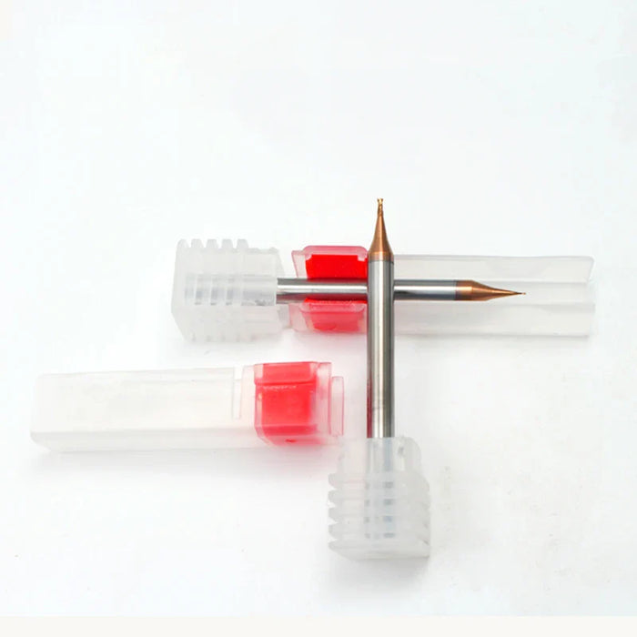 HRC60 0.2-0.9mm 2 Flute Micro Flat Ball nose End Mill 4mm Shank Tungsten Carbide CNC Router Bit TiCN Coated Mini Milling Cutter