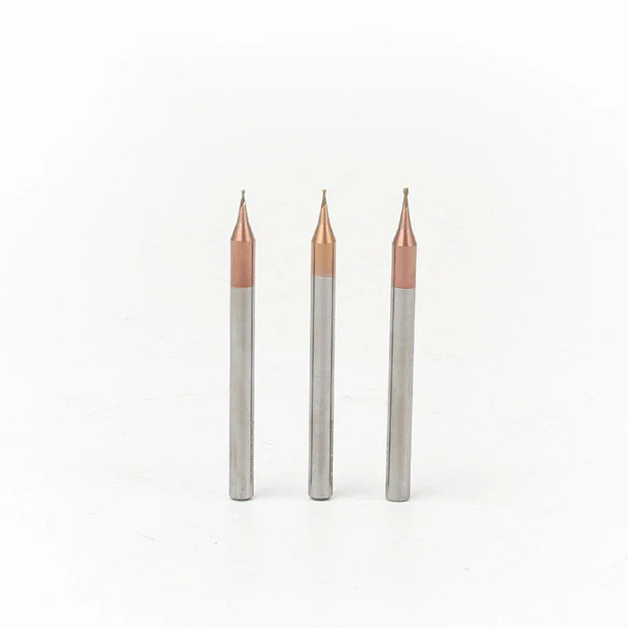 HRC60 0.2-0.9mm 2 Flute Micro Flat Ball nose End Mill 4mm Shank Tungsten Carbide CNC Router Bit TiCN Coated Mini Milling Cutter