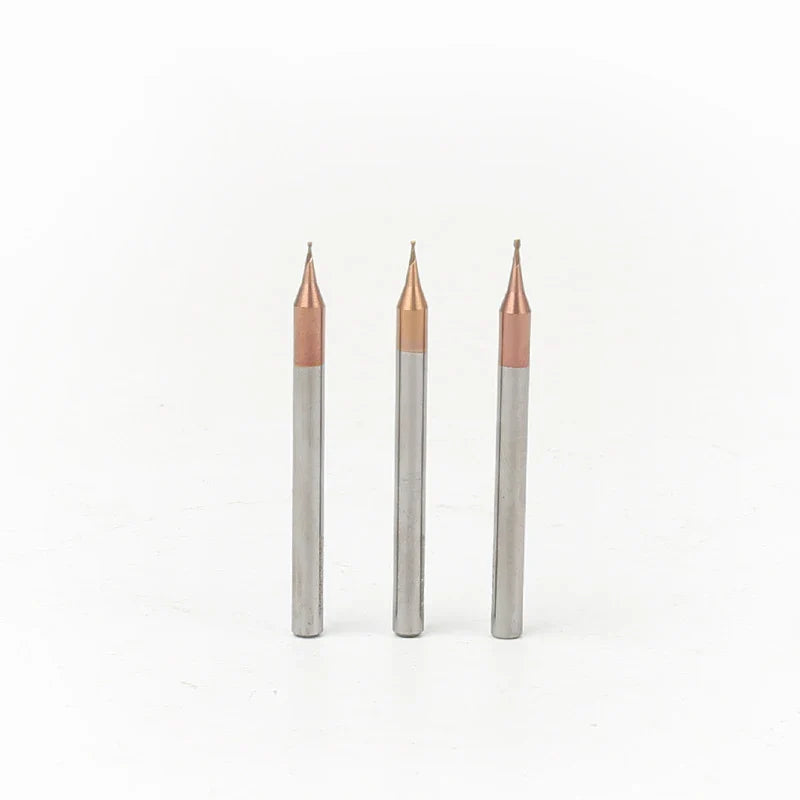 HRC60 0.2-0.9mm 2 Flute Micro Flat Ball nose End Mill 4mm Shank Tungsten Carbide CNC Router Bit TiCN Coated Mini Milling Cutter