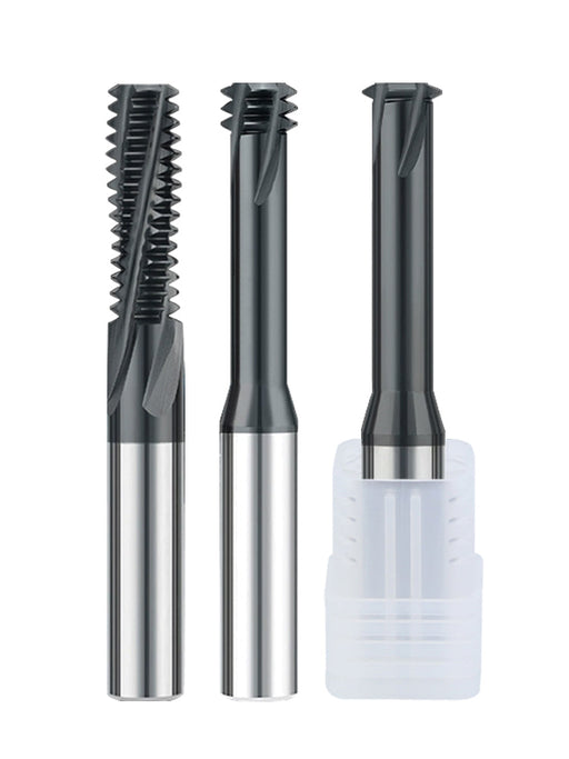 Tungsten Carbide Single Tooth Spiral Milling Cutter 60degree CNC Tool Thread End Mill Router Bits M3 M4 M5 M6 M8 M10