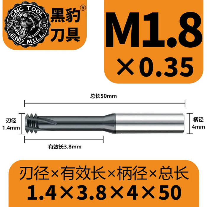 Tungsten Carbide Single Tooth Spiral Milling Cutter 60degree CNC Tool Thread End Mill Router Bits M3 M4 M5 M6 M8 M10
