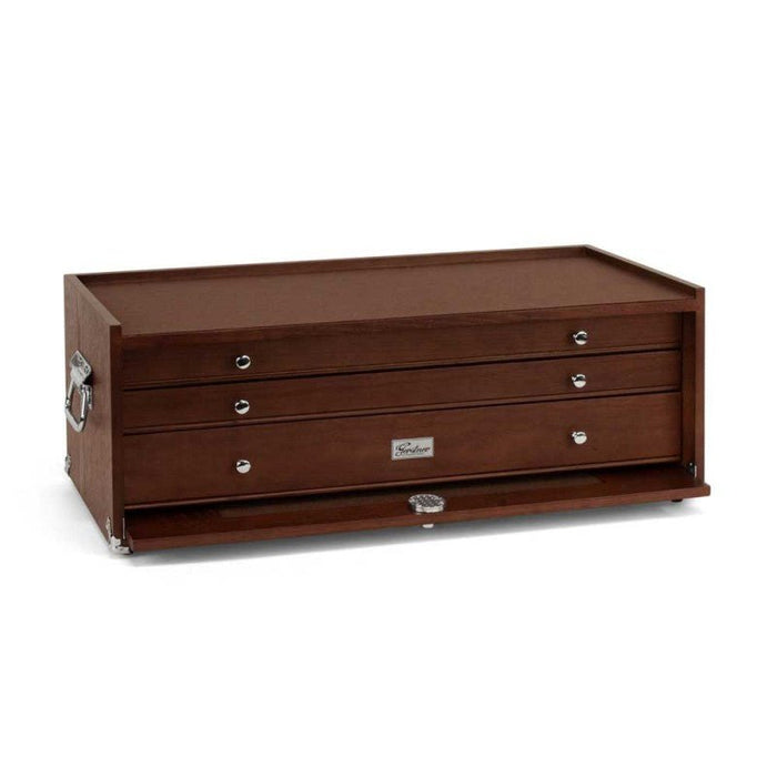 Gerstner International Dark Oak 3-Drawer Mid-Base