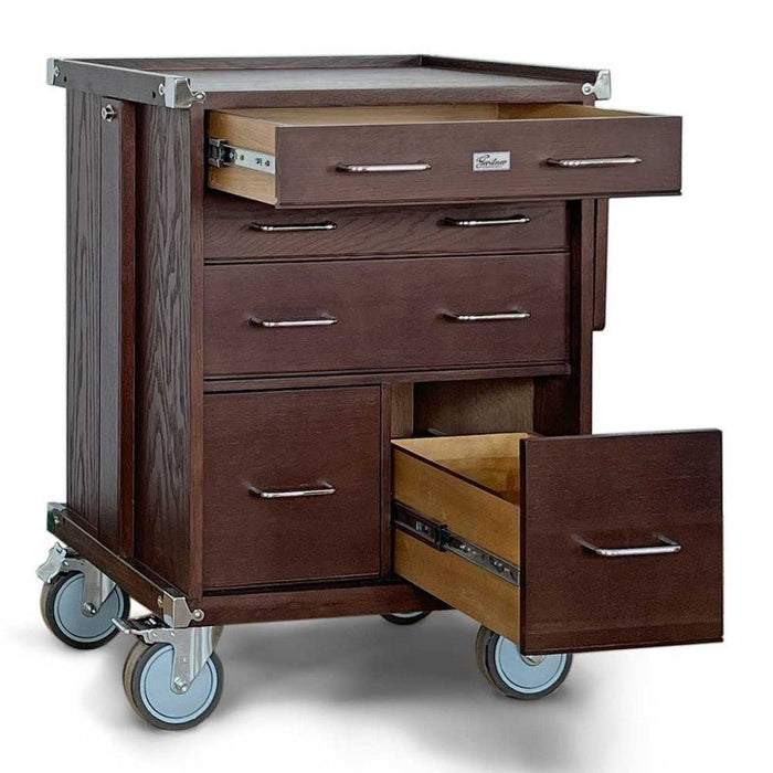 Gerstner International Dark Oak 5-Drawer Roller Cabinet, Extra Large
