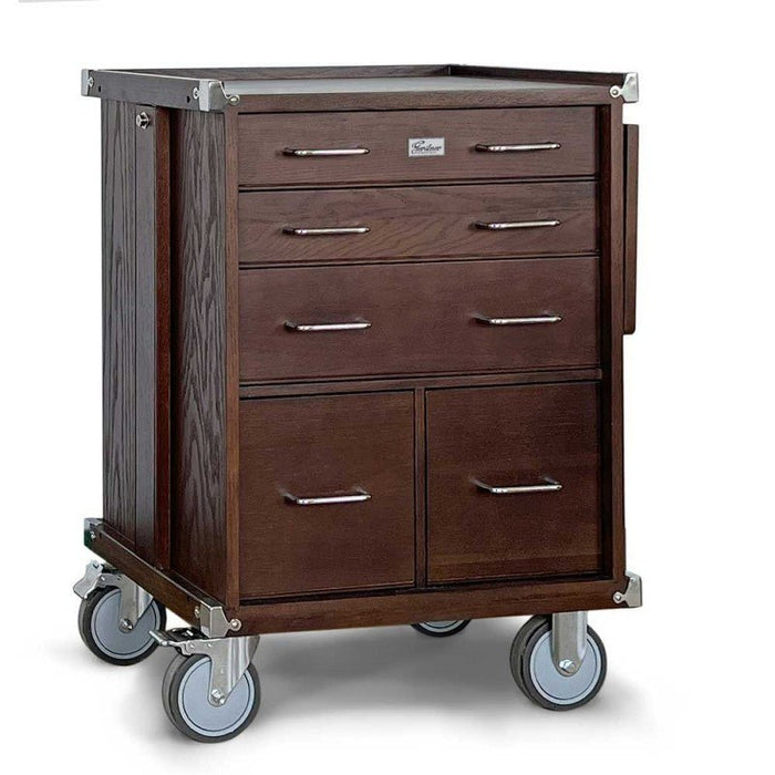 Gerstner International Dark Oak 5-Drawer Roller Cabinet, Extra Large