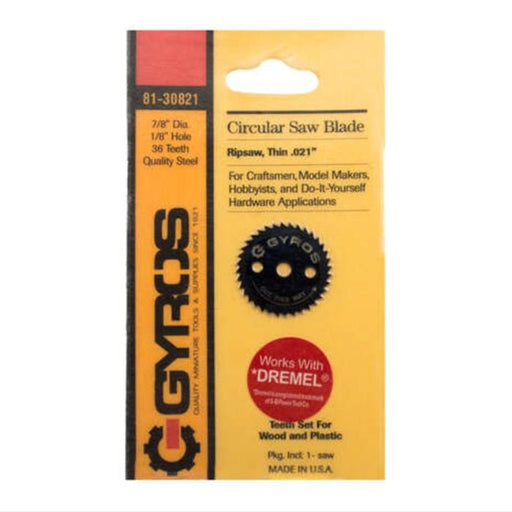 Gyros® Circular Saw Blade (.021 Inch x 7/8 Inch Dia., 36 Teeth)