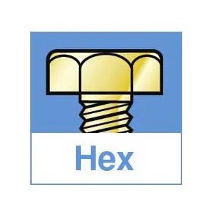 Hex Screws,  Package of 25,   1-72 x 1/2