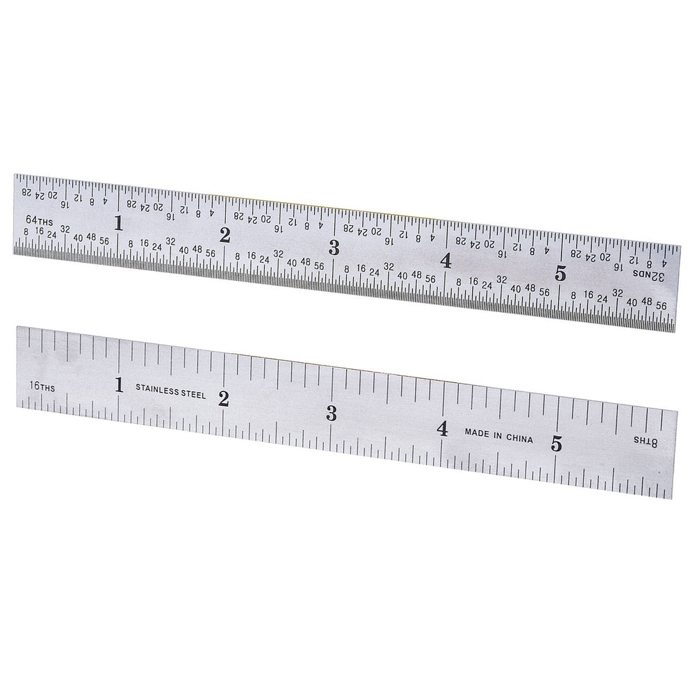 6 Inch Metal Ruler / Machinist's Scale 8th's, 16th's, 32nds & 64th's