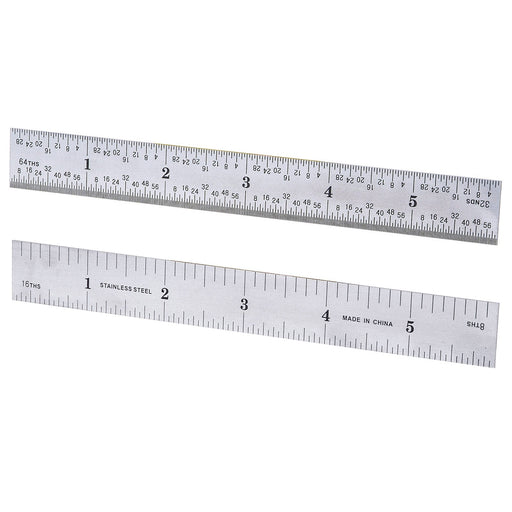6 Inch Metal Ruler / Machinist's Scale 8th's, 16th's, 32nds & 64th's