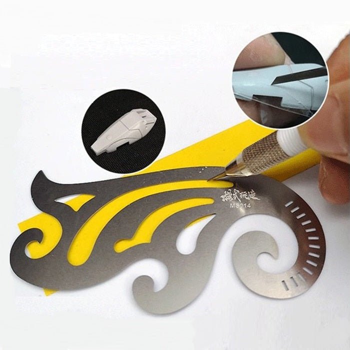 Infini Model Metal-Etched French Curve Panel Line Scribing Guide