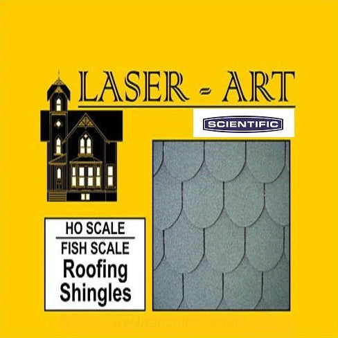 Laser-Art by Scientific HO Scale Paper Roofing Shingles - Fish Scale Style (6 pack)