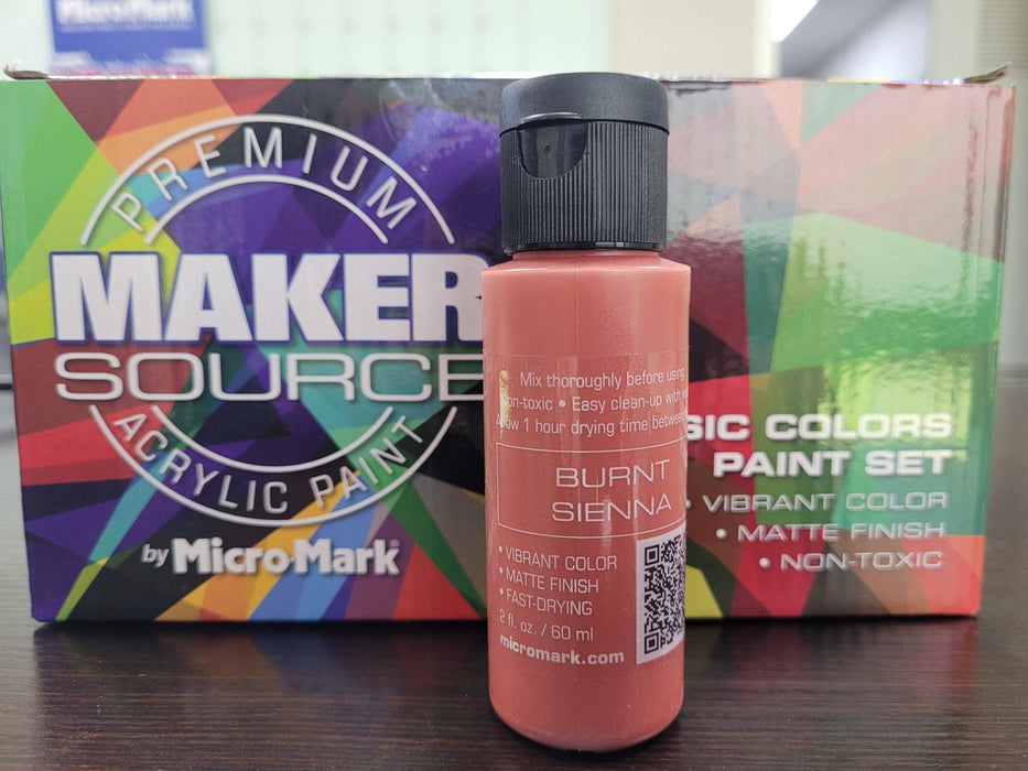 Makersource Acrylic Paint by Micro-Mark, Burnt Sienna, 60ml