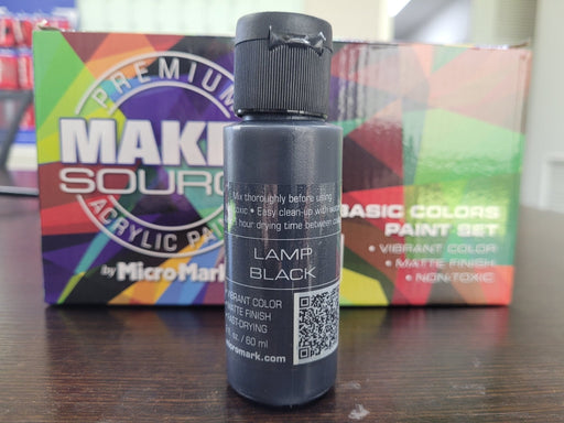Makersource Acrylic Paint by Micro-Mark, Lamp Black, 60ml