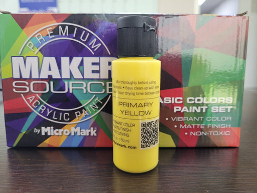 Makersource Acrylic Paint by Micro-Mark, Primary Yellow, 60ml