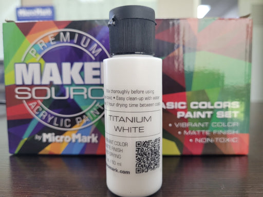 Makersource Acrylic Paint by Micro-Mark, Titanium White, 60ml