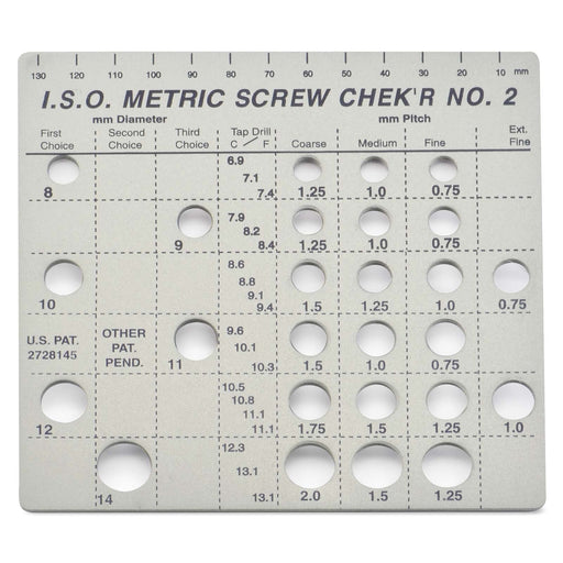 Screw Chek'r Metric Screw Chek'r for 8 mm to 14 mm in I.S.O. Pitches