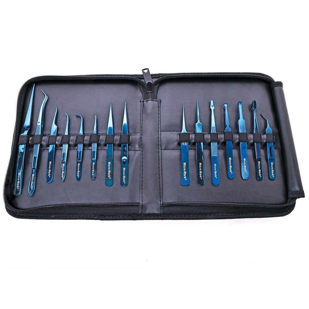 Micro-Mark 15-piece Titanium Tweezer Set