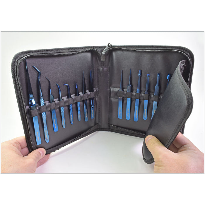 Micro-Mark 15-piece Titanium Tweezer Set