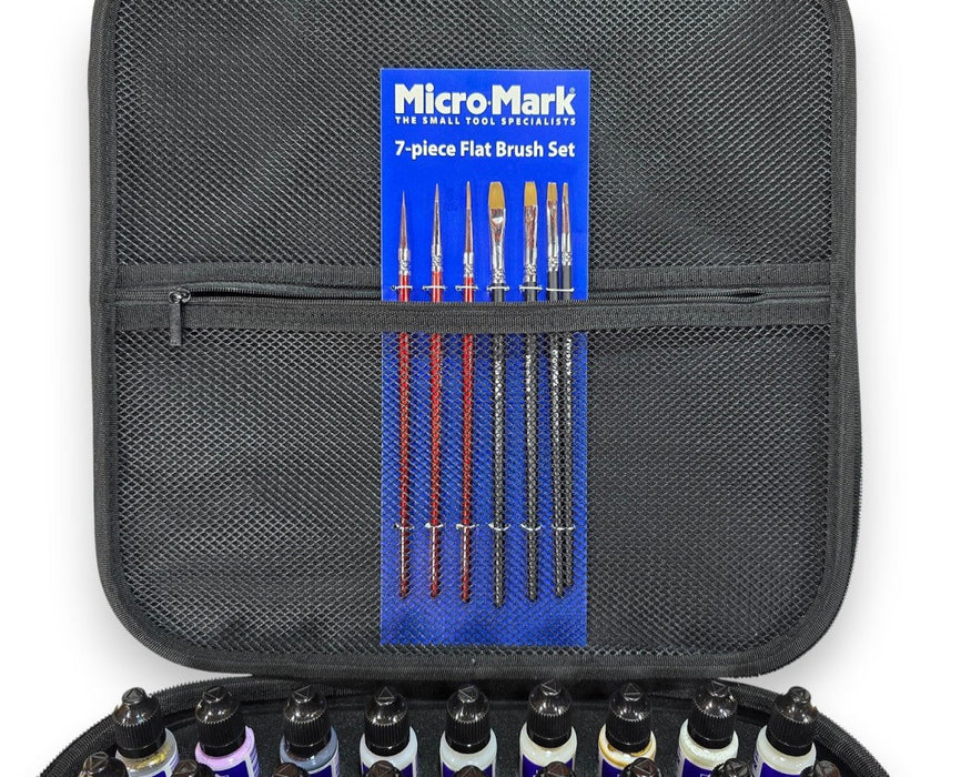 Micro-Mark Basic Acrylic Painting Set with Brushes, Mediums & Empty Bottles, 89-Piece