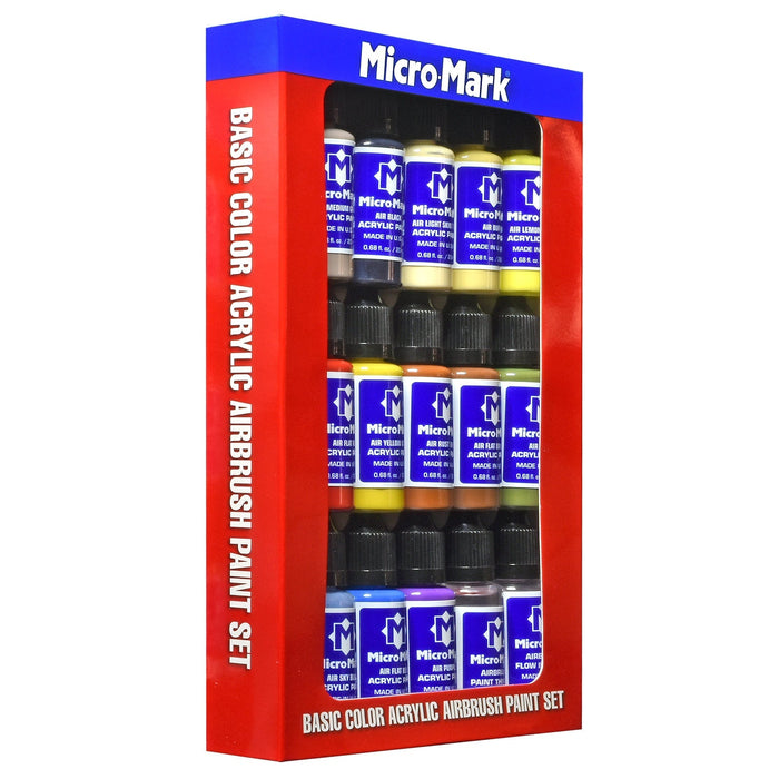 Micro-Mark Basic Color Acrylic Airbrush Paint Set