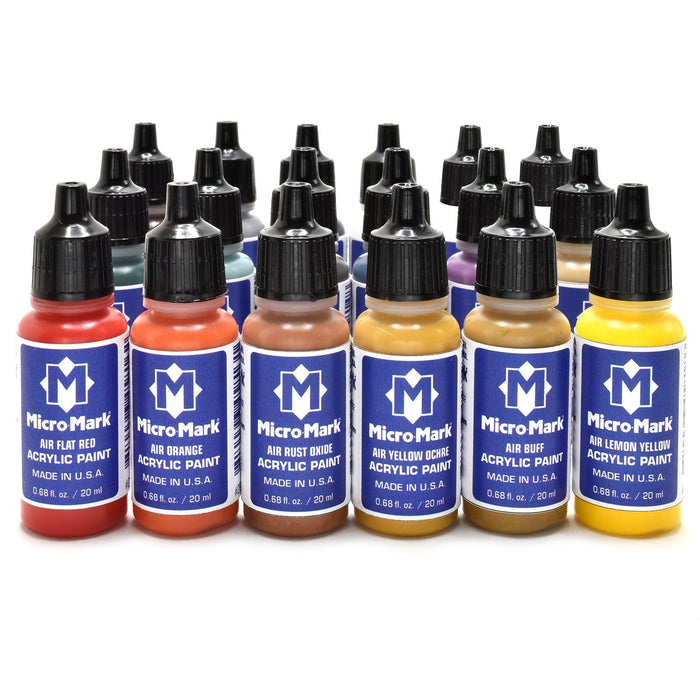 Micro-Mark Basic Color Acrylic Airbrush Paint Set