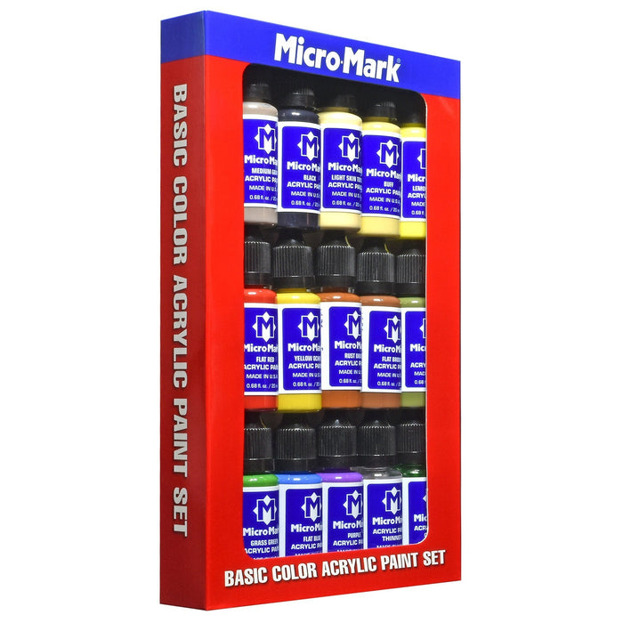 Micro-Mark Basic Color Acrylic Paint Set