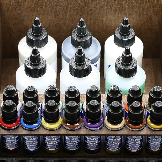 Micro-Mark Deluxe Acrylic Paint System with Portable Organizer Rack