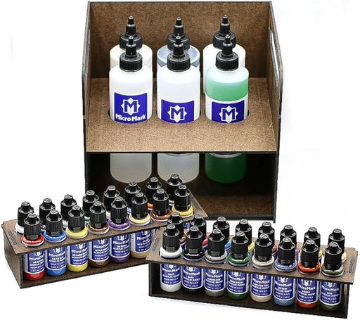 Micro-Mark Deluxe Acrylic Paint System with Portable Organizer Rack