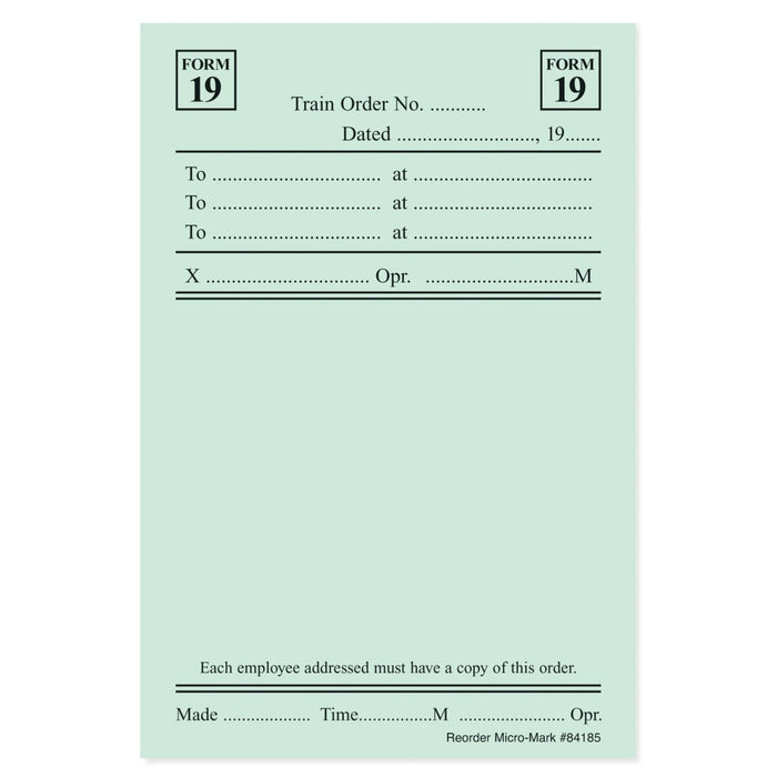 Car Routing System Track Order Form 19 (Pkg. of 250)