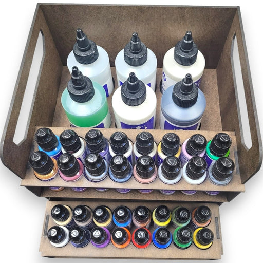 Micro-Mark Gaming Set Acrylic Paint System with Portable Organizer Rack