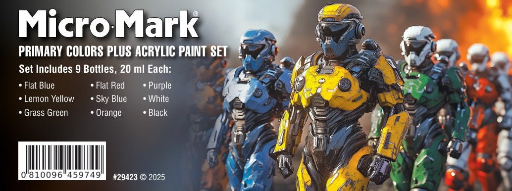 Micro-Mark Primary Colors Acrylic Paint Set