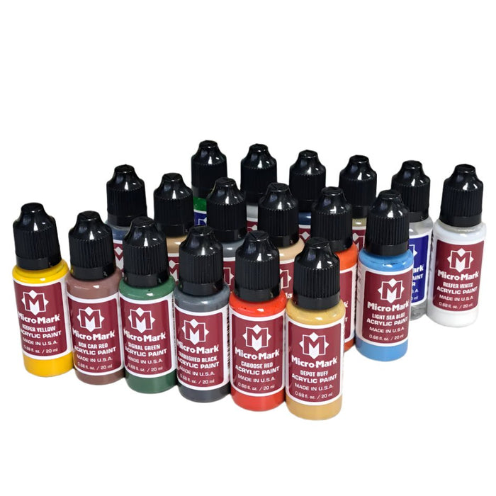 Micro-Mark Railroad Model Color Acrylic Paint Set
